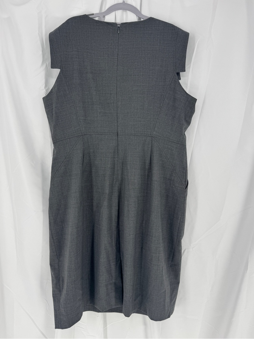 J. Crew Gray Midi Sheath Dress 0009 - Picture 4 of 5